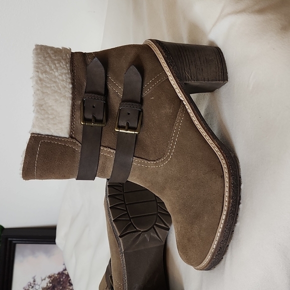 NEW White Mountain Rialto Joker II Brown Suede Chunky Chastity Boots Sherpa Warm - Picture 8 of 15